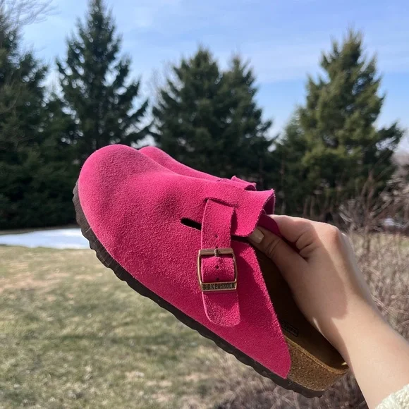 Birkenstock Boston fuchsia hot pink soft foot bed clog mules 38 7.5 shoes - Picture 7 of 11